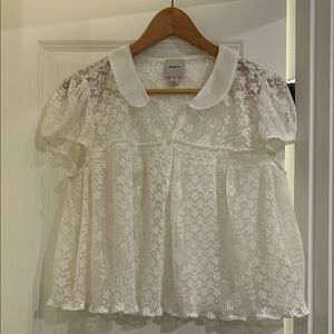 Maeve Cream Lace Blouse with Peter Pan Collar